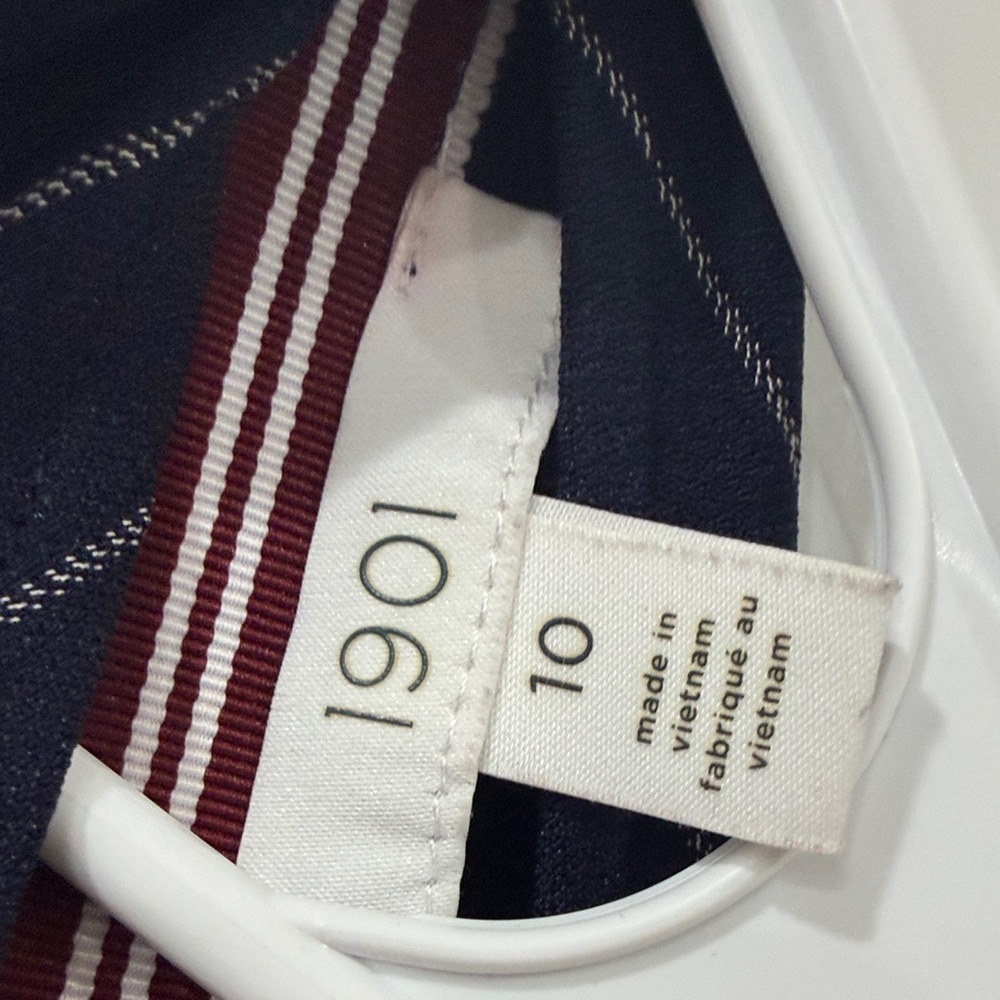 NWOT 1901 Navy Striped Jumpsuit - Picture 6 of 7
